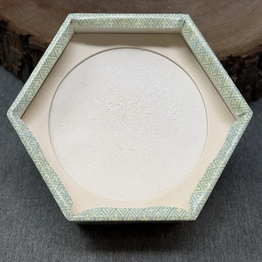 Vintage Potter & Moore Indigo Dusting Powder Hexagon Box Vanity Art Deco FULL